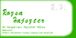 rozsa hajszter business card